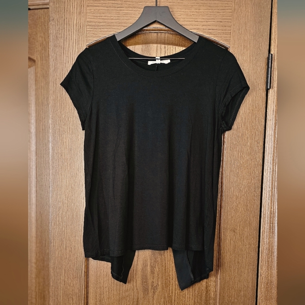 Black open back shirt